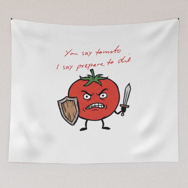 Item preview, You Say Tomato I Say Prepare To Die Funny Angry Tomato Warrior designed and sold by PM.