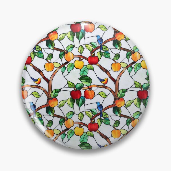 Item preview, Apple Tree and Bluebirds Stained Glass Photo Texture designed and sold by DigitaICraft.