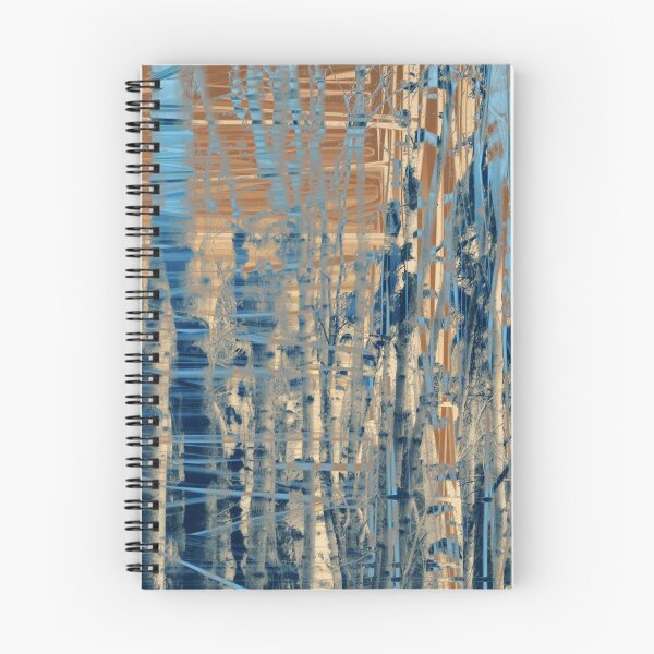 Item preview, Abstract Orange Blue Birch Tree Overlay designed and sold by jocelynsart.