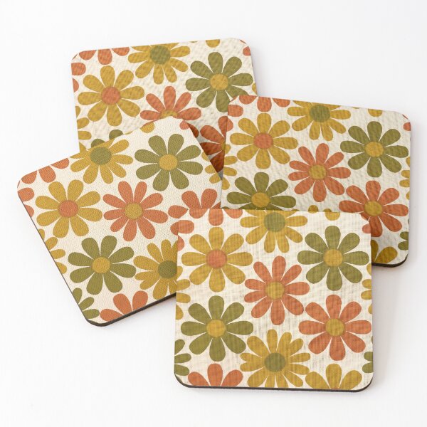 Item preview, Bring the groovy vibes of the 1970s home with this retro daisy floral pattern! designed and sold by Pattern-Parade.