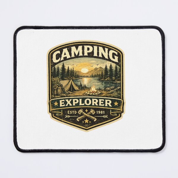 Item preview, Vintage Camping Explorer Retro Outdoor Adventure T-Shirt Design designed and sold by RelateAndTee.