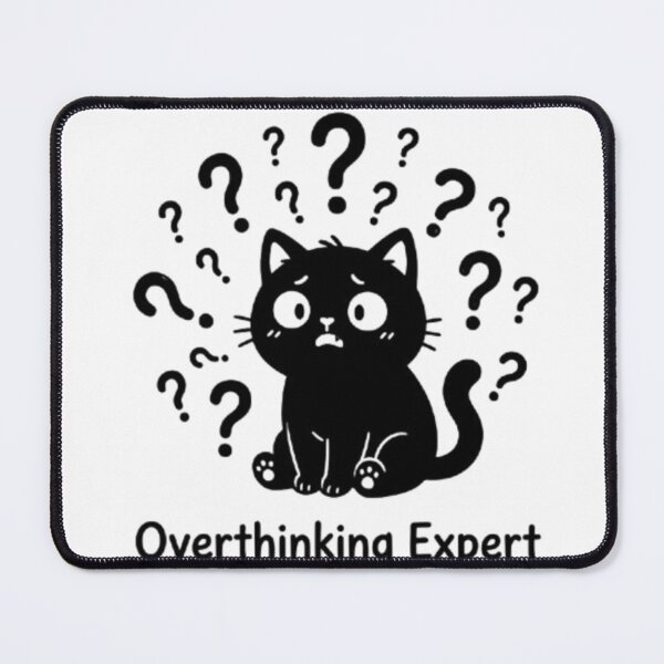 Item preview, Overthinking Expert Cat Hoodie | Funny Anxiety Cat Sticker & T-Shirt designed and sold by TheCosyCarriage.