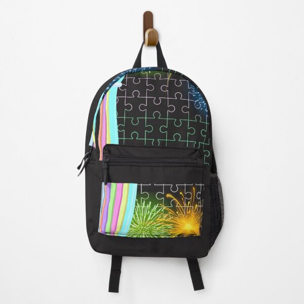 Item preview, Colorful Fireworks Through Puzzle Curtains designed and sold by MigWhimsy.