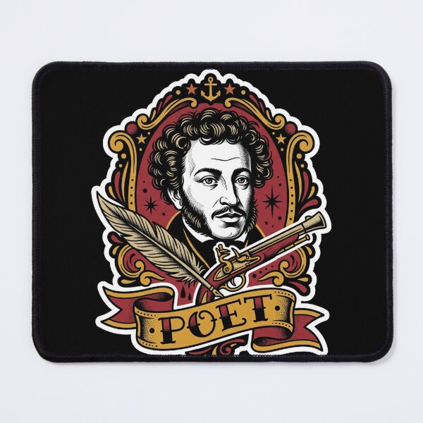Item preview, Alexander Pushkin Poet - Old School Traditional Tattoo Literature designed and sold by quackynaut.