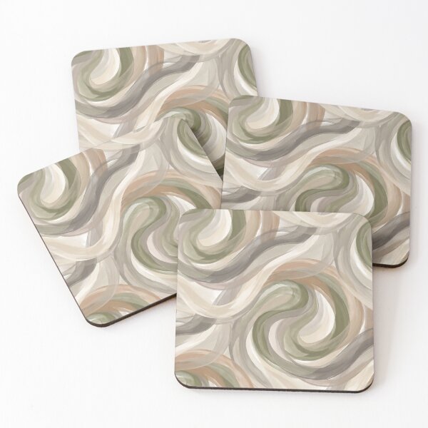 Item preview, Earthy Swirl Sage Neutral Abstract Flow Pattern designed and sold by MythicCotton.