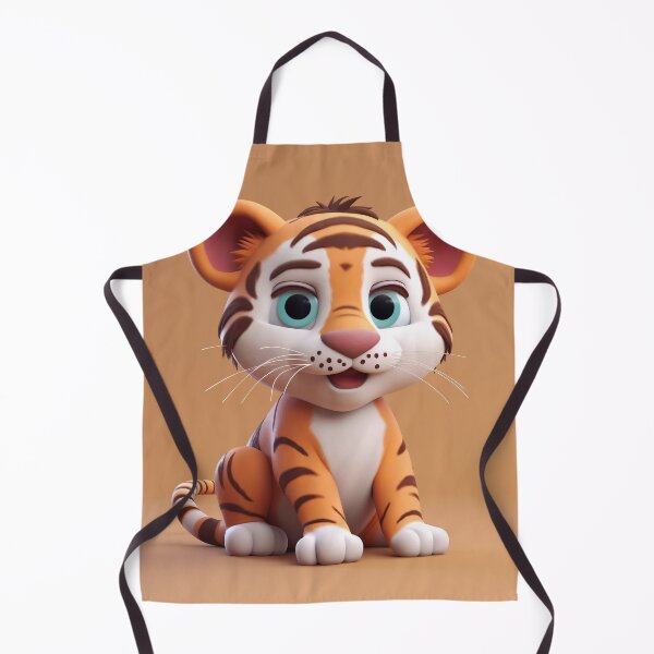 Item preview, Cute Baby Tiger Chibi Nursery Art Orange Background designed and sold by PrimePrintLab.