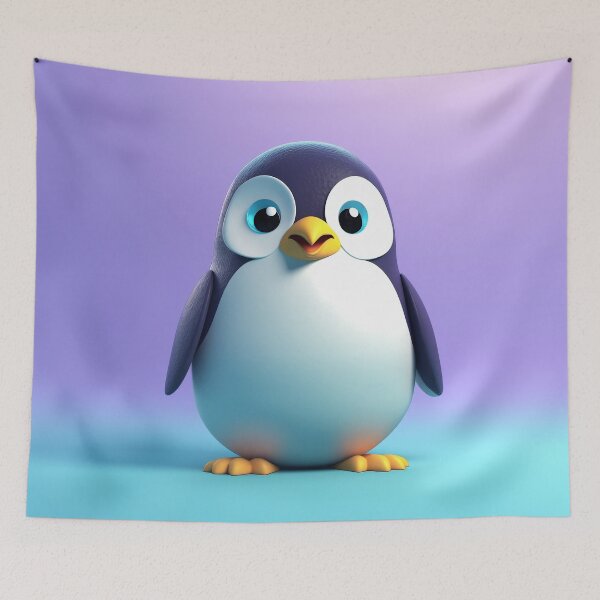 Item preview, Cute Baby Penguin Chibi Nursery Art Moon And Stars⁠ designed and sold by PrimePrintLab.