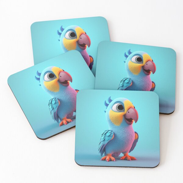 Item preview, Cute Baby Parrot Chibi Nursery Art Tropical Illustration⁠ designed and sold by PrimePrintLab.