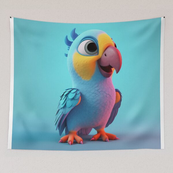 Item preview, Cute Baby Parrot Chibi Nursery Art Tropical Illustration⁠ designed and sold by PrimePrintLab.