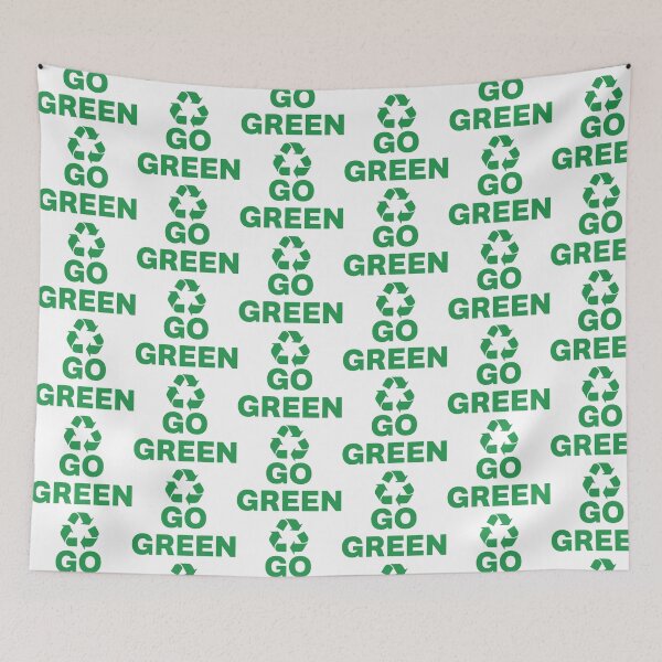 Item preview, Go Green Recycle Symbol - Eco Friendly Minimalist Text Art designed and sold by Wild-way Art.