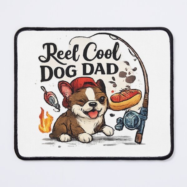 Item preview, Reel Cool Dog Dad Shirt | Funny Fishing Puppy Graphic Tee designed and sold by PoojaArtLab.