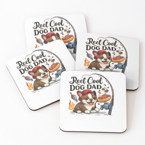 Item preview, Reel Cool Dog Dad Shirt | Funny Fishing Puppy Graphic Tee designed and sold by PoojaArtLab.