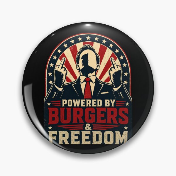 Item preview, Powered By Burgers & Freedom Funny Patriotic Graphic designed and sold by Alpacatata.