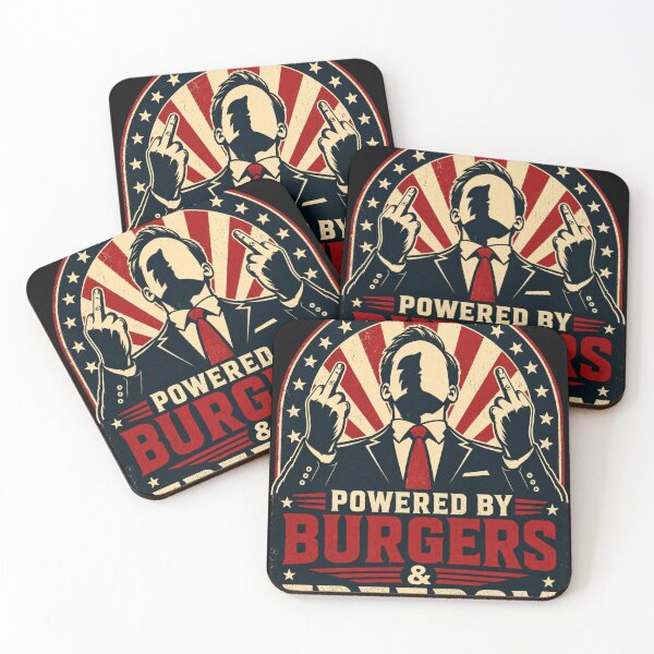 Item preview, Powered By Burgers & Freedom Funny Patriotic Graphic designed and sold by Alpacatata.