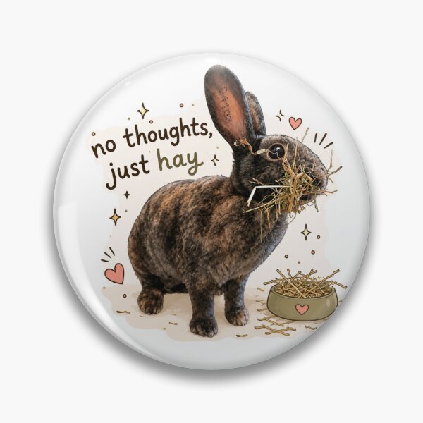 Item preview, No Thoughts, Just Hay – Cute Bunny Sticker | Funny Rabbit Meme Aesthetic designed and sold by TessHandmadeCreation .
