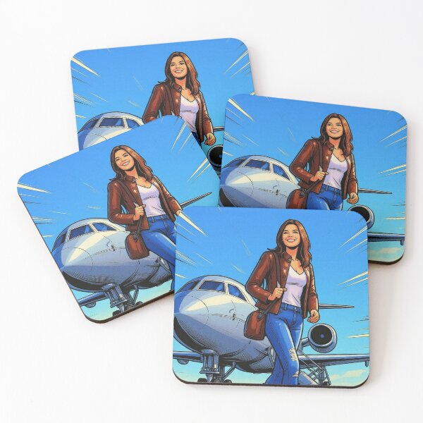 Item preview, Lederbraun Abreise mit einem Düsenflugzeug designed and sold by pjd94.