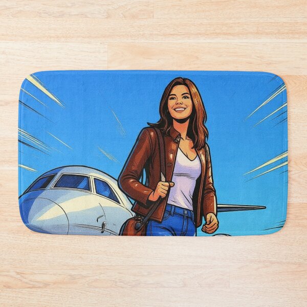 Item preview, Lederbraun Abreise mit einem Düsenflugzeug designed and sold by pjd94.