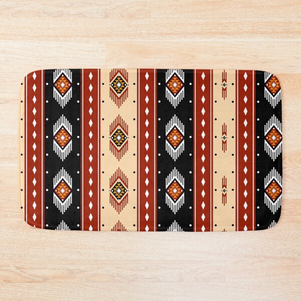 Item preview, Retro Boho Ikat Geometric Pattern Terracotta Red designed and sold by jttrends.
