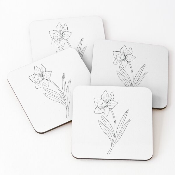 Item preview, Daffodil March Birth Flower Pretty Line Drawing designed and sold by winterpumpkin.