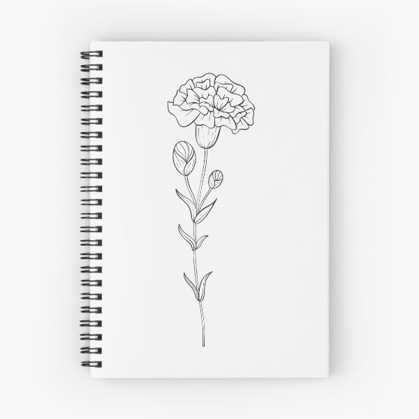 Item preview, Carnation January Birth Flower Pretty Line Drawing designed and sold by winterpumpkin.