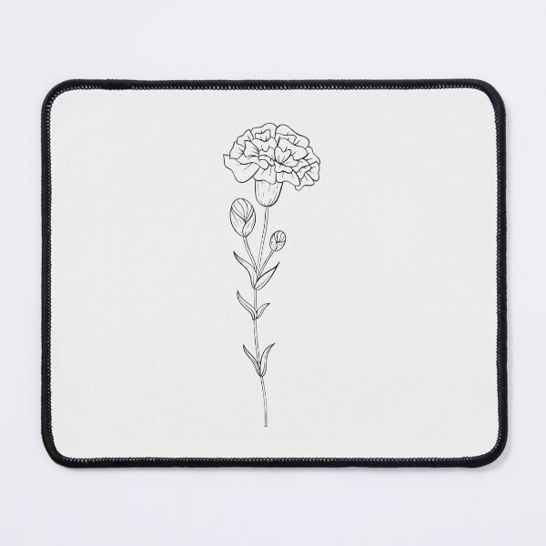 Item preview, Carnation January Birth Flower Pretty Line Drawing designed and sold by winterpumpkin.