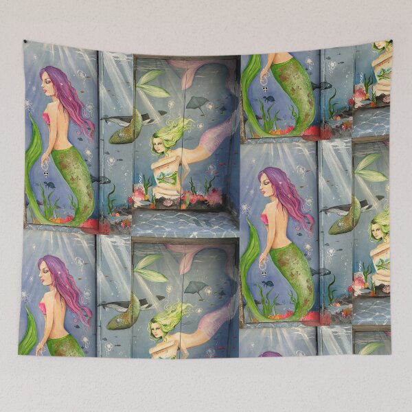 Item preview, Mystical Mermaid Ocean Wall Art Fantasy Underwater Artwork designed and sold by Tee-Shirt-Topia.