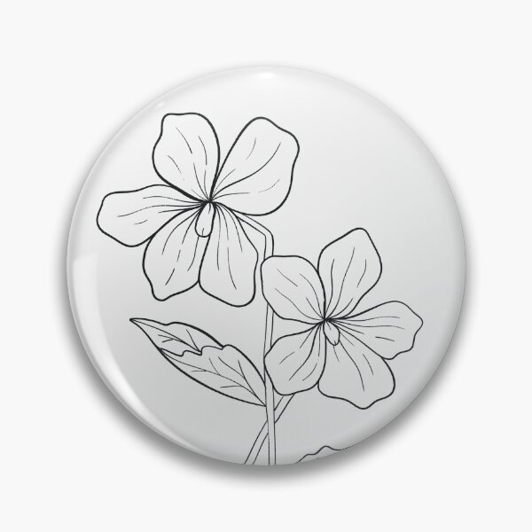 Item preview, Violet February Birth Flower Pretty Line Drawing designed and sold by winterpumpkin.