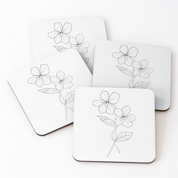 Item preview, Violet February Birth Flower Pretty Line Drawing designed and sold by winterpumpkin.
