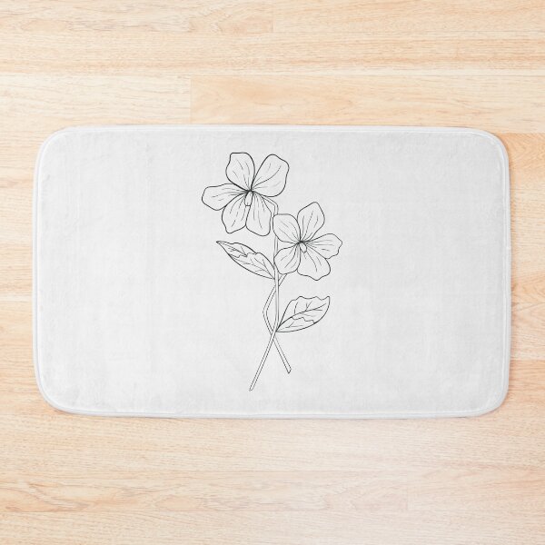 Item preview, Violet February Birth Flower Pretty Line Drawing designed and sold by winterpumpkin.