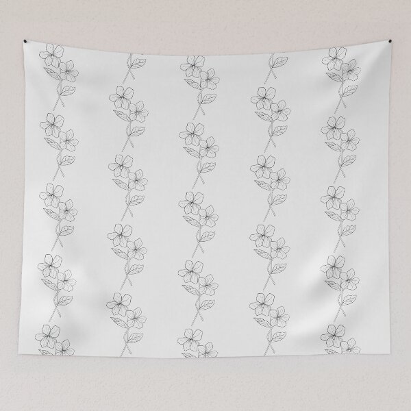 Item preview, Violet February Birth Flower Pretty Line Drawing designed and sold by winterpumpkin.