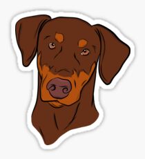 Red and Tan Doberman Sticker