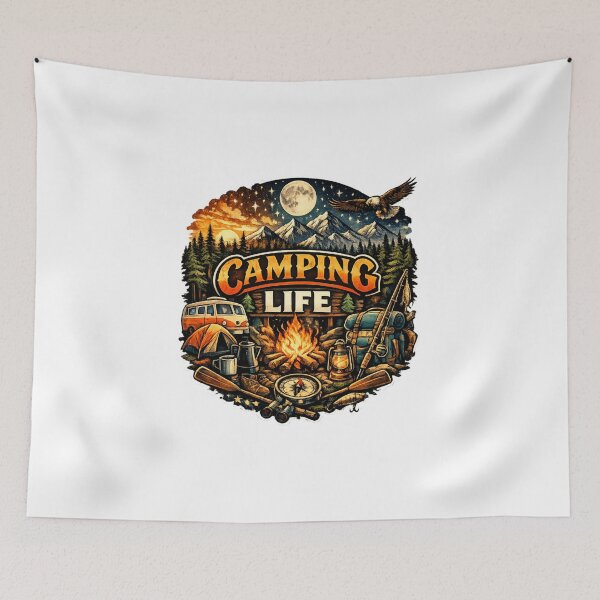 Item preview, Camping Life – Vintage Outdoor Adventure Design designed and sold by MAMPYBASS.
