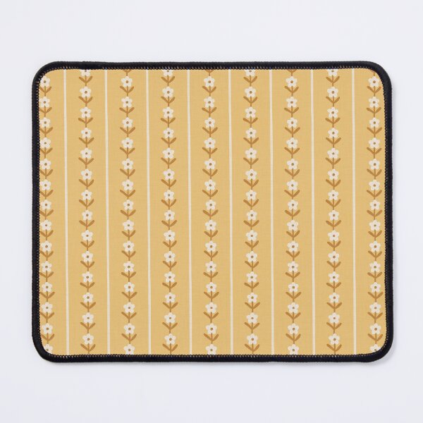Item preview, Retro folk floral stripe | Golden wheat cottagecore designed and sold by Illustrated by Nat.