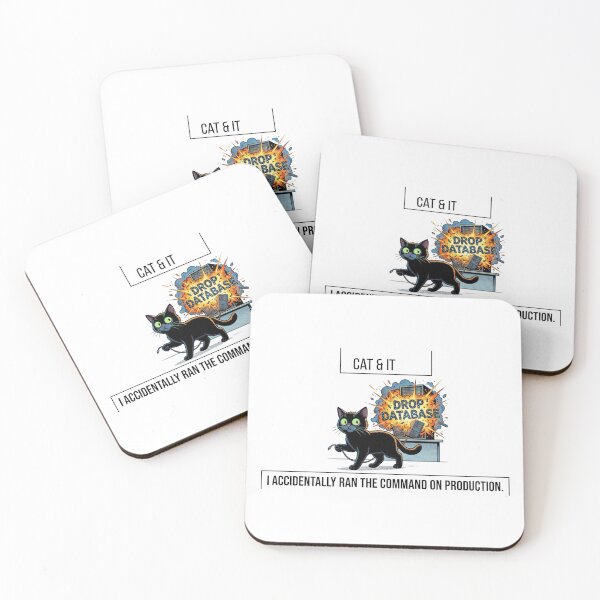 Item preview, Funny Developer Gift Drop Database Cat I Accidentally Ran  The Command On Production SQL Humor Shirt DBA Gift designed and sold by Dev Mode.