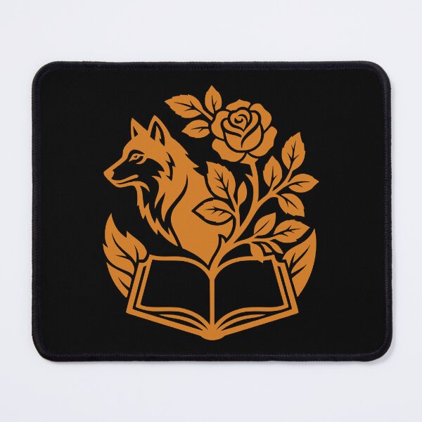 Item preview, Mystic Wolf Rose Book Botanical Gothic Art Orange designed and sold by EimSol.