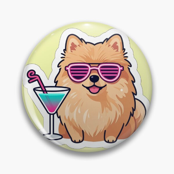 Item preview, Cute Pomeranian with Sunglasses and Martini Cocktail designed and sold by Pawtropolistore.