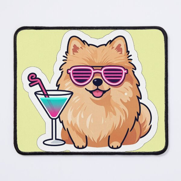 Item preview, Cute Pomeranian with Sunglasses and Martini Cocktail designed and sold by Pawtropolistore.