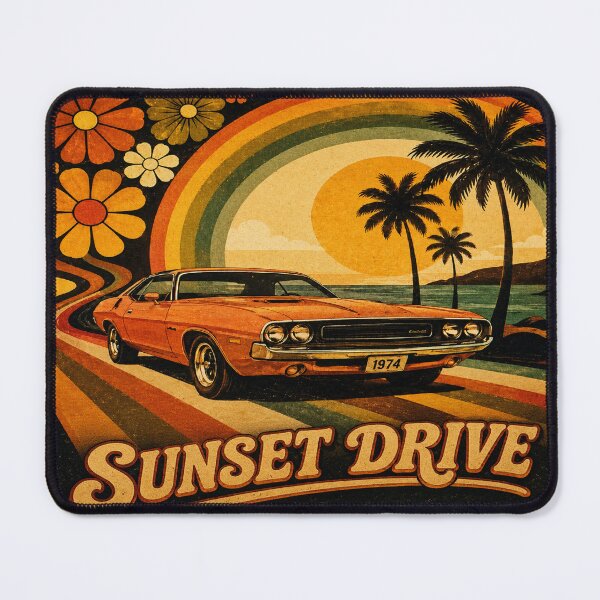 Item preview, Retro Sunset Drive Classic Muscle Car | Vintage 70s Poster designed and sold by Jankes88.