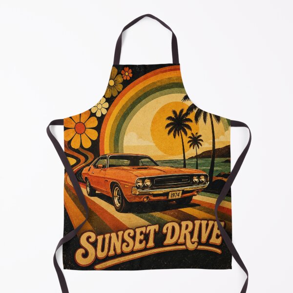 Item preview, Retro Sunset Drive Classic Muscle Car | Vintage 70s Poster designed and sold by Jankes88.