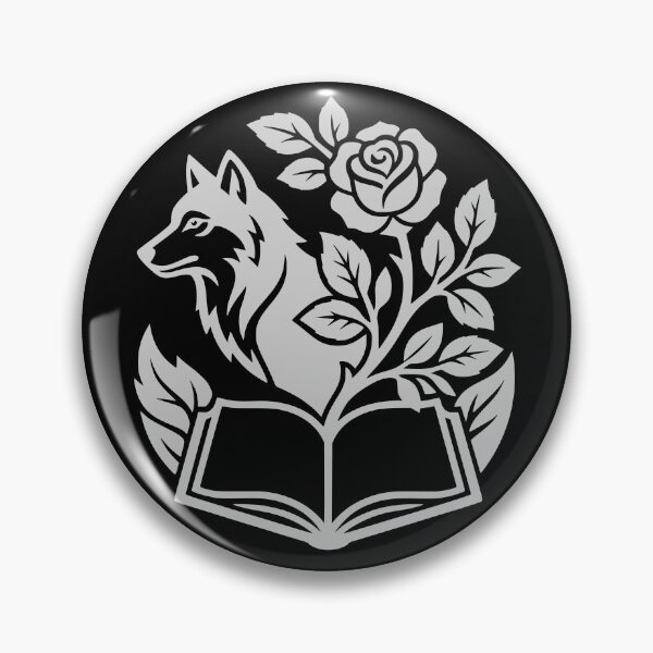 Item preview, Mystic Wolf Rose Book Botanical Gothic Art Silver designed and sold by EimSol.