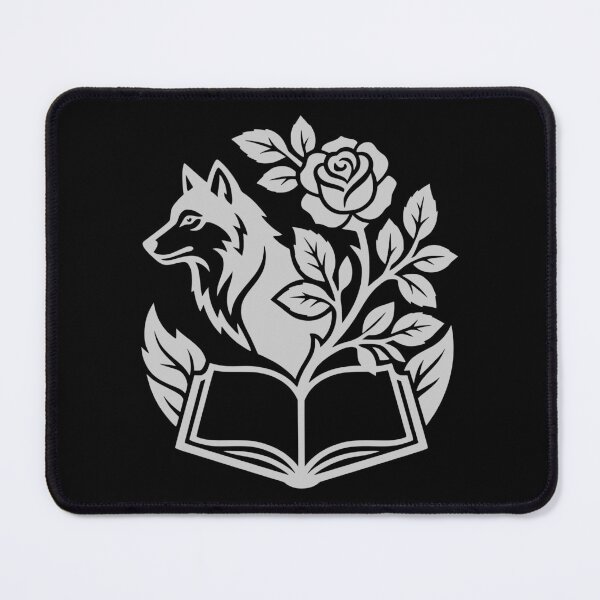 Item preview, Mystic Wolf Rose Book Botanical Gothic Art Silver designed and sold by EimSol.