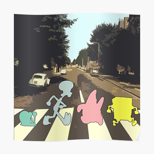 Abbey Road Spongebob Style Poster