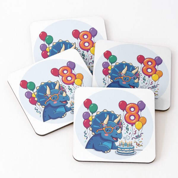 Item preview, Cute Blue Triceratops 8 Birthday Party designed and sold by Tronstell.