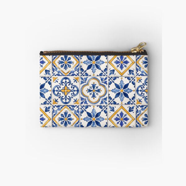 Item preview, Mediterranean Blue & Gold Tile Pattern designed and sold by blankTeeShirt.