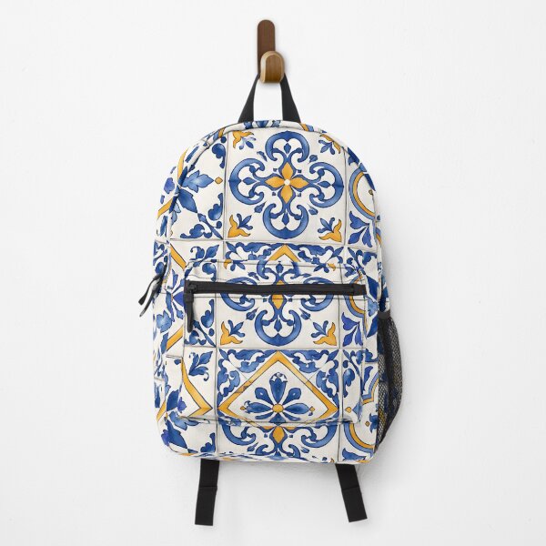 Item preview, Mediterranean Blue & Gold Tile Pattern designed and sold by blankTeeShirt.