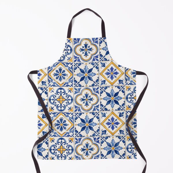 Item preview, Mediterranean Blue & Gold Tile Pattern designed and sold by blankTeeShirt.