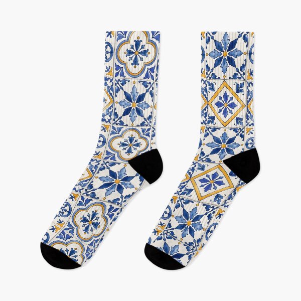 Item preview, Mediterranean Blue & Gold Tile Pattern designed and sold by blankTeeShirt.