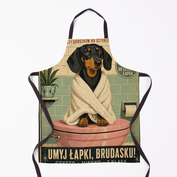 Item preview, Śmieszny Plakat do Łazienki Jamnik - Umyj Łapki Brudasku designed and sold by Cockapoo Society.