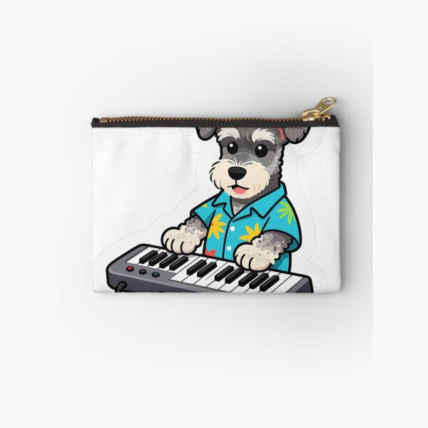 Item preview, Cute Schnauzer Playing Keyboard in Hawaiian Shirt designed and sold by Pawtropolistore.