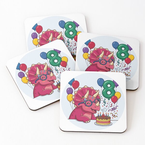 Item preview, Cute Pink Triceratops 8 Birthday Party designed and sold by Tronstell.